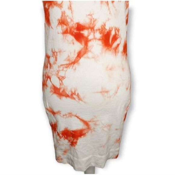 CHARLOTTE RUSSE RIBBED ORANGE & WHITE TIE DYE DRESS SZ.XL NWT. - Picture 4 of 10